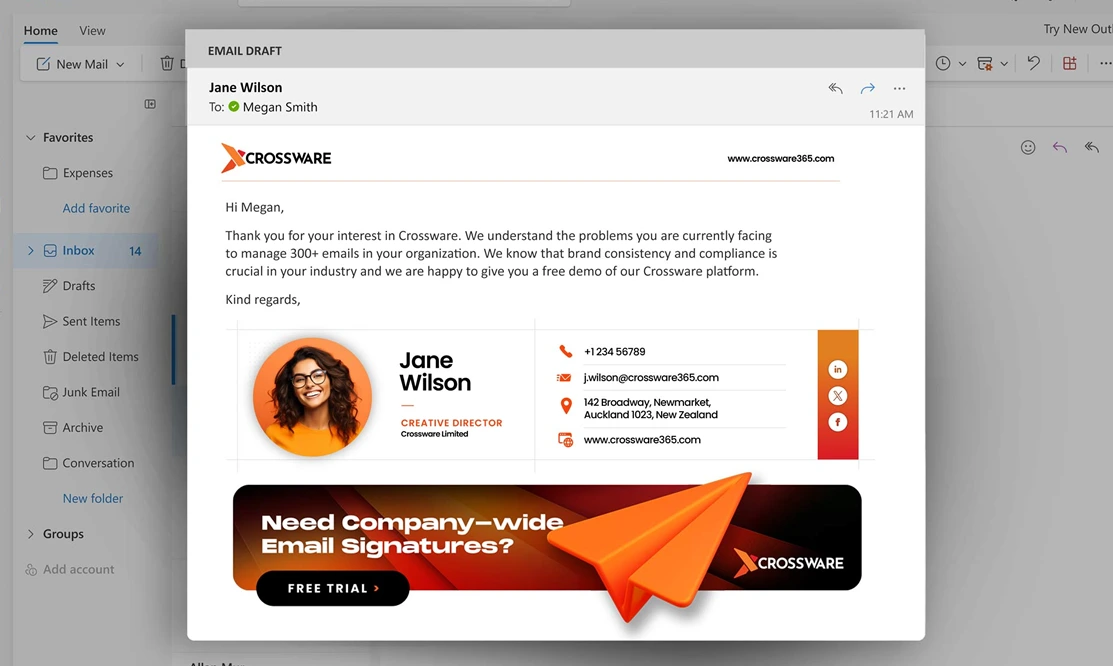 Email signature marketing banners