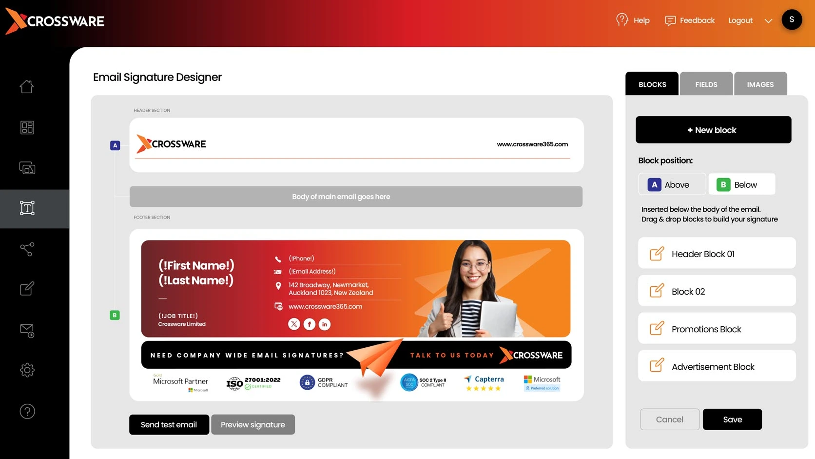 Email signature control and compliance