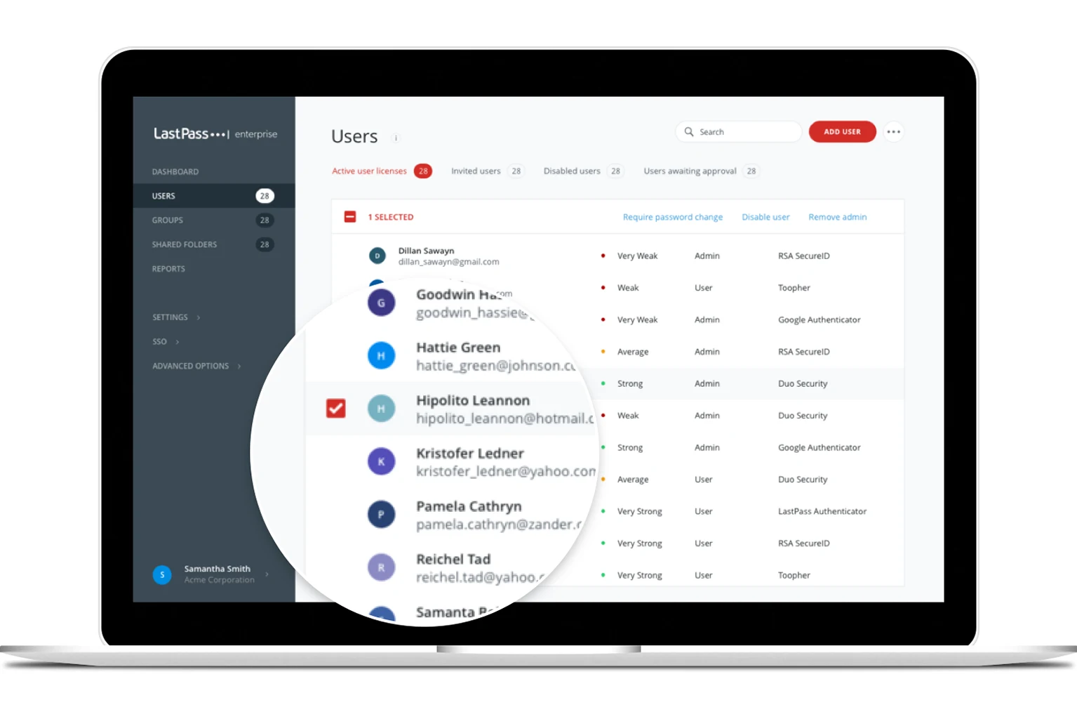 Access control and user management