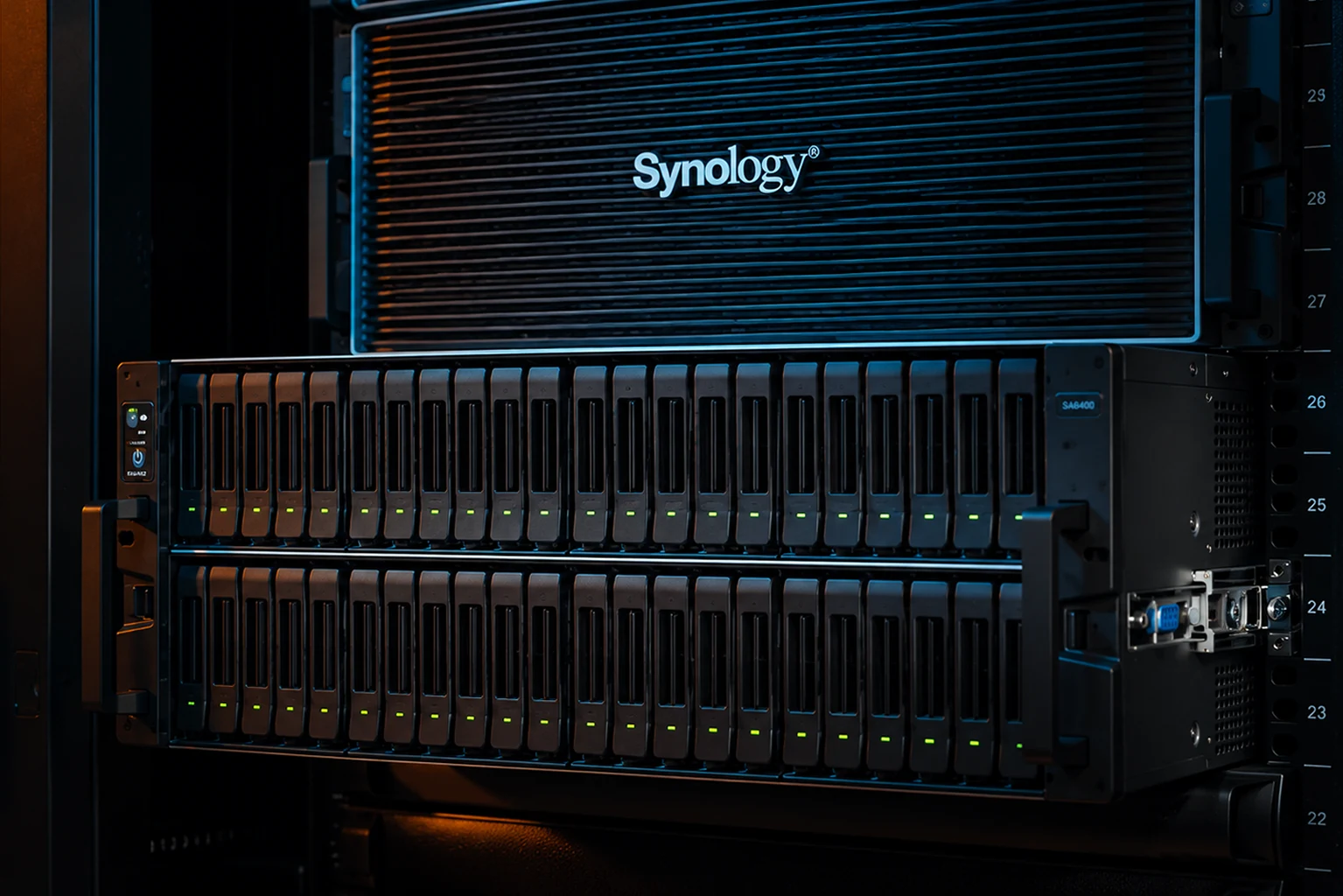Synology NAS storage deployment for a media production company, providing high-performance network storage for video footage, project files, digital assets and master content archives.